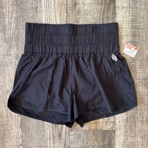 Free Movement Womens Large Black Paperbag Waist Shorts Athleisure NWT